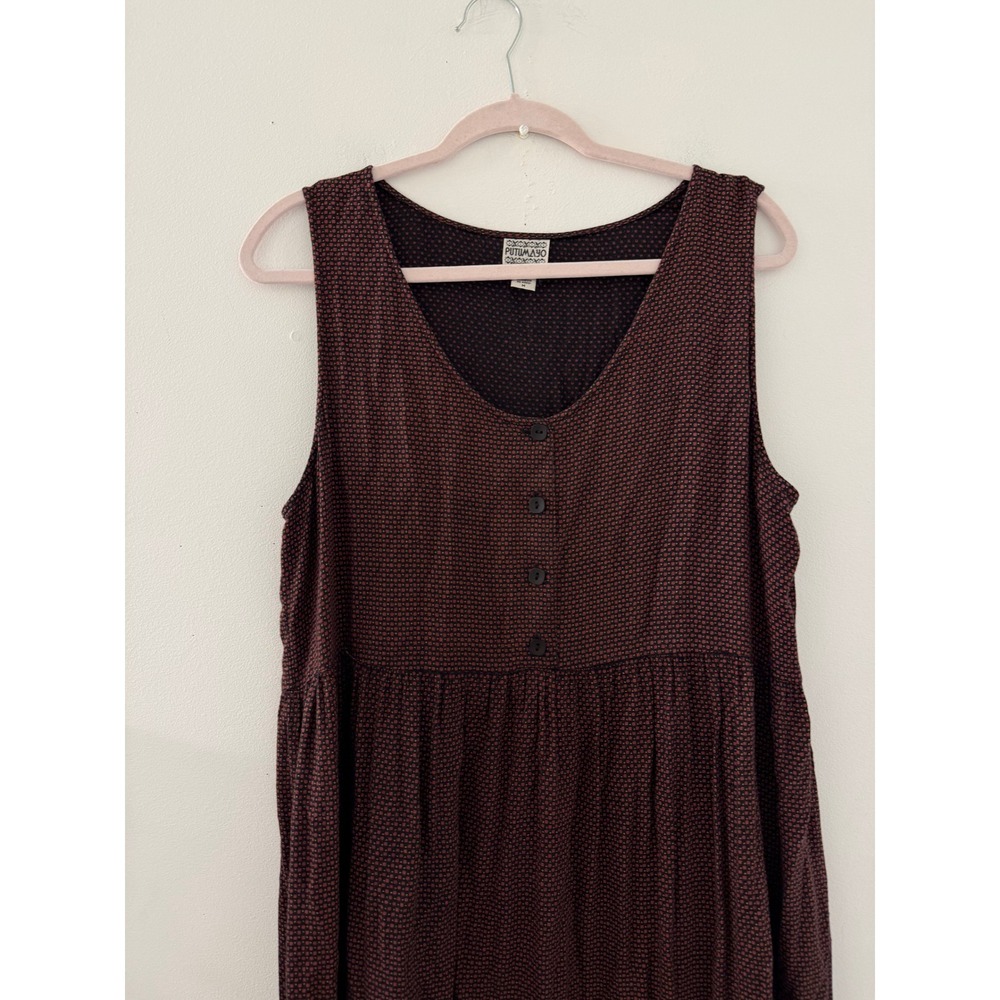 Putumayo Y2K Women's Red Black Jacquard Sleeveless Maxi Dress Size M lagenlook - Picture 3 of 5